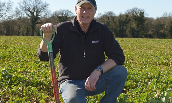 a man sitting in a field holding a stick